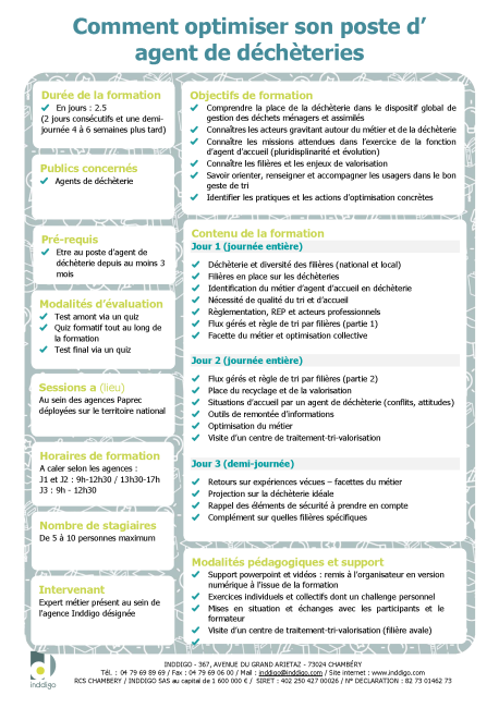 Fiche programme PAPREC