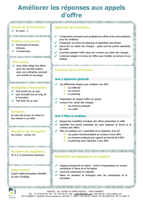 Fiche programme répondre à un AO